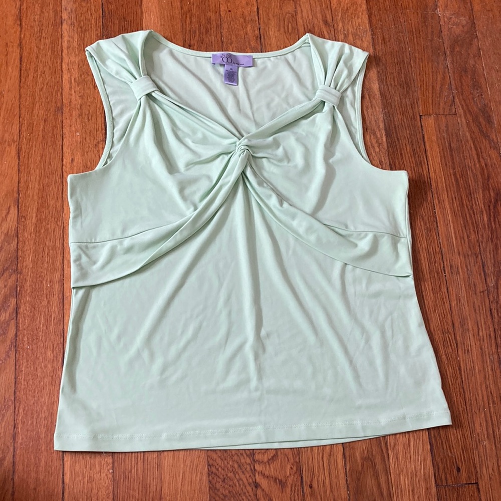 Nine & Co. by Nine West Green Sleeveless Blouse Size XL